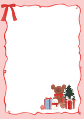 크리스마스 빈티지 리본 프레임