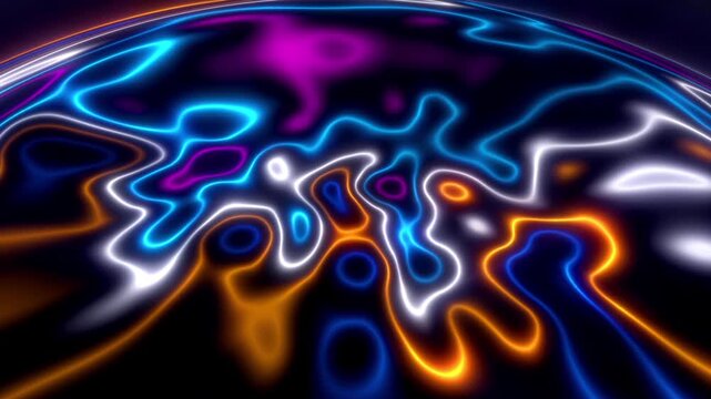 This stock motion graphic shows a multi-colored sphere of plazma