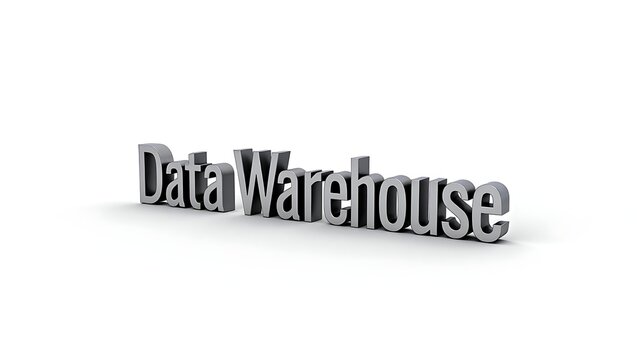 Sleek 3D 'Data Warehouse' text represents powerful information storage and retrieval solutions