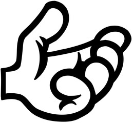 human hand gesture icon, outline style