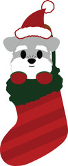 Cute Schnauzer Dog Christmas Elements