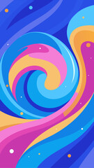Obraz premium Colorful abstract swirl design with dots and lines