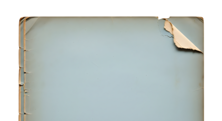 Pale blue rough paper shows edge tear, offering vintage style and texture, suitable for poster design, UI design, and print materials.
