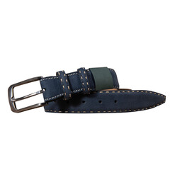 Navy blue colored leather belt. Navy blue colored leather belt on a white background.