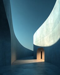 Curved Subtle Shadow Gradients on Smooth Architectural Surface Creating a Clean Modern Business Presentation Background with Analytics Dashboard Layout and Corporate Marketing Template Concept