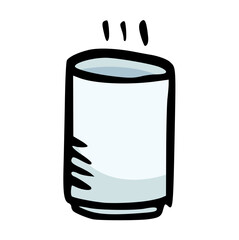 Hand Drawn Hot Drink Cup Icon: Steaming Coffee or Tea Mug Doodle for Cafe, Morning, Beverage, Relaxation, and Warmth Element