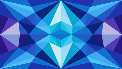 Symmetrical design with geometric shapes and blue hues