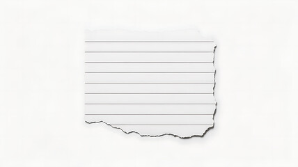 Fototapeta premium Torn piece of lined paper isolated on white background