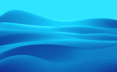 Blue surface with reflections smooth minimal light waves background blurry silk waves minimal soft blue ripples flow 3d render 