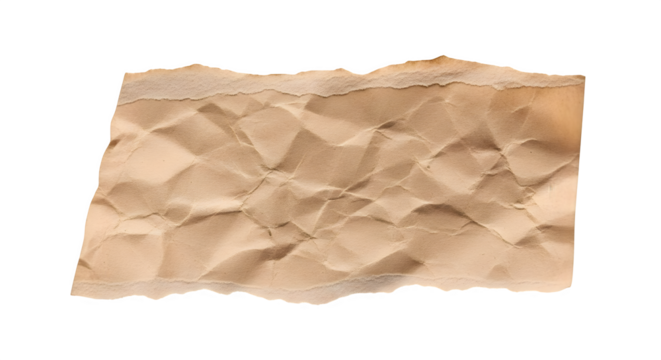 Tan wrinkled paper shows grunge style and texture, useful as a background for vintage branding or product design mockups.