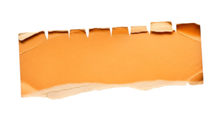 Orange torn paper shows vintage texture, creating aged effect for poster design, digital art, and artistic backdrops.