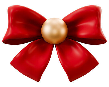 Minimal red bow icon, elegant 3d gift ribbon knot silk satin cloth, luxury premium ecommerce discount promotion packaging wrapping accessory, Valentine Christmas New Year holiday, 3d illustration.