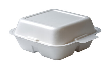 White disposable food container isolated on white background