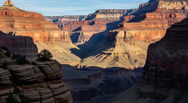 Panoramic view of the grand canyon showcasing its vastness and geological formations in arizona usa