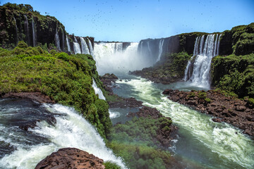 Iguazu River and Waterfalls Seen from the Brazilian Side - Paraná, Brazil