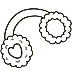 Minimalist Line black  Drawing of a Winter Christmas, Elegant Design, Cute hand drawn.