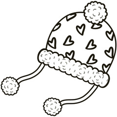 Minimalist Line black  Drawing of a Winter Christmas, Elegant Design, Cute hand drawn.