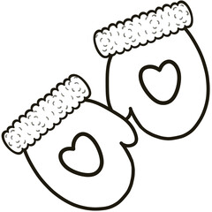 Minimalist Line black  Drawing of a Winter Christmas, Elegant Design, Cute hand drawn.