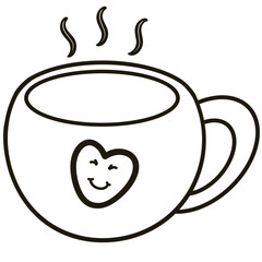 Minimalist Line black  Drawing of a Winter Christmas, Elegant Design, Cute hand drawn.