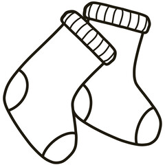 Minimalist Line black  Drawing of a Winter Christmas, Elegant Design, Cute hand drawn.