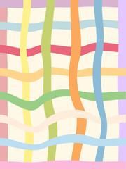 Pastel Wavy Lines Seamless Pattern &ndash; Colorful Abstract Curve Design