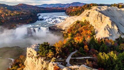 Grand Falls of the Saint John River in Autumn Splendor.