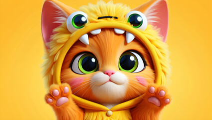 cute little baby cat with cute expressions, Generative AI