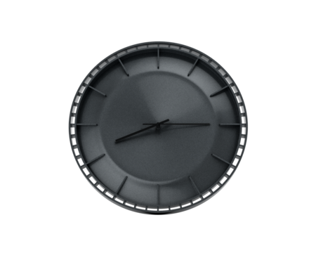 A Modern Charcoal Black Wall Clock 08 15 Eight Fifteen 8 15 For Modern Interiors 3D Illustration