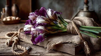 elegant bouquet of irises