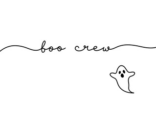 Minimalist Halloween Design with Ghost and Boo Crew Text
