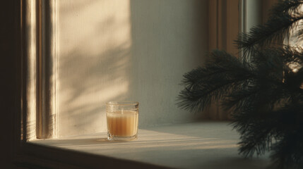 joyful young boy decorates tree in backyard with colorful ornaments radiating happiness