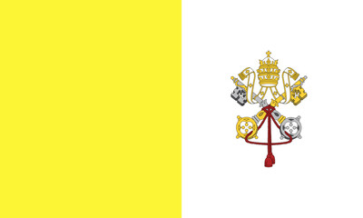 Vatican national flag in flat style. Vector flat illustration.