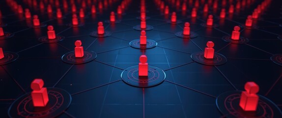 Dynamic network connecting people for innovative technology, dynamic social media, or futuristic business concepts. Ideal for digital marketing, adding a modern edge.