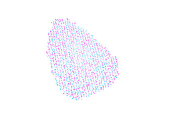 Illuminated Sri Lanka Digital Data Map Pink And Blue Neon Glowing Particles 3D Illustration