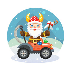 santa claus on a scooter