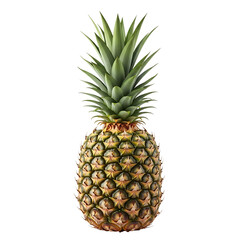 Fototapeta premium Fresh pineapple with spiky leaves on transparent background