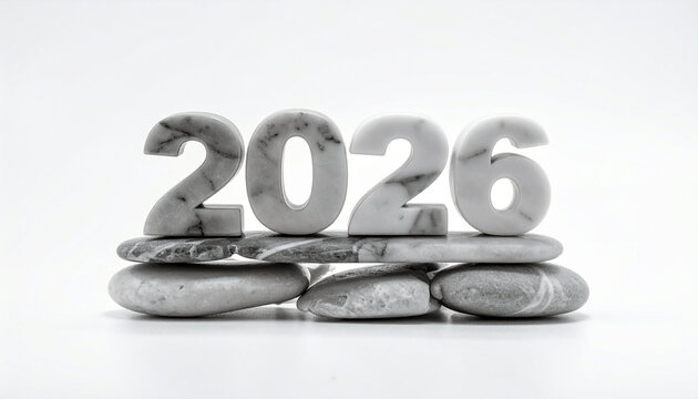 The year 2026 presented with stacked stones