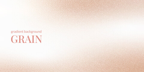 Grain noise textured peach pink beige gradient. Soft blur and warm color gradation. Caramel background. Neutral nude colours overlay. Calm beauty cosmetic backdrop. Vector gradient transition cover.