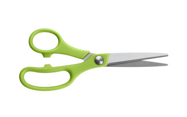Sharp green handled scissors for crafting and everyday cutting tasks