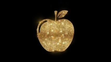 Luxury apple with golden glitter, alpha channel - Powered by Adobe