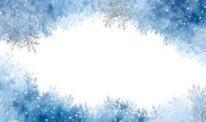 a whimsical winter moonlight themed paper border that goes all the way around the outside border but the center background is blank white