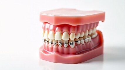 Orthodontic Braces on Dental Jaw Model