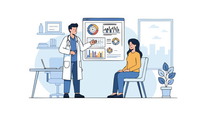 Medical Consultation with Doctor Explaining Test Results to Patient