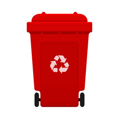 red recycle bin