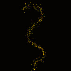 Golden Energy Swirl effect on black background 