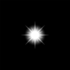 Ray Radiance Star Burst Effect.  Abstract White Light Flare Glow Background for Modern Digital Design