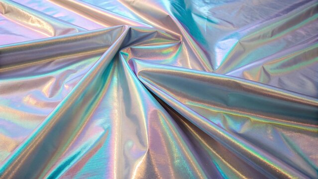 Holographic Foil Iridescent Gradient Background with Soft Pastel Tones and Shimmering Reflective Texture for Trendy Minimal Abstract Art