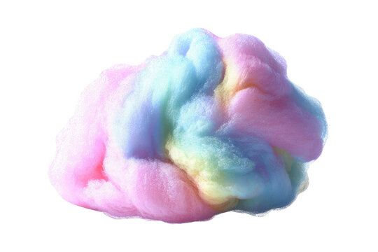 Fluffy, colorful confection on black. Swirling, textured, light, pastel, candy treat