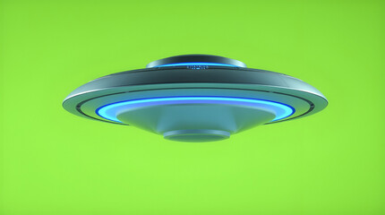 Futuristic saucer against a vibrant backdrop