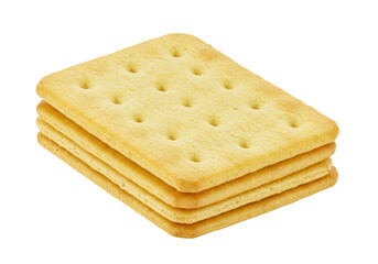 Isolated Stack of crackers made with butter or cheese are ready to be served on a platter